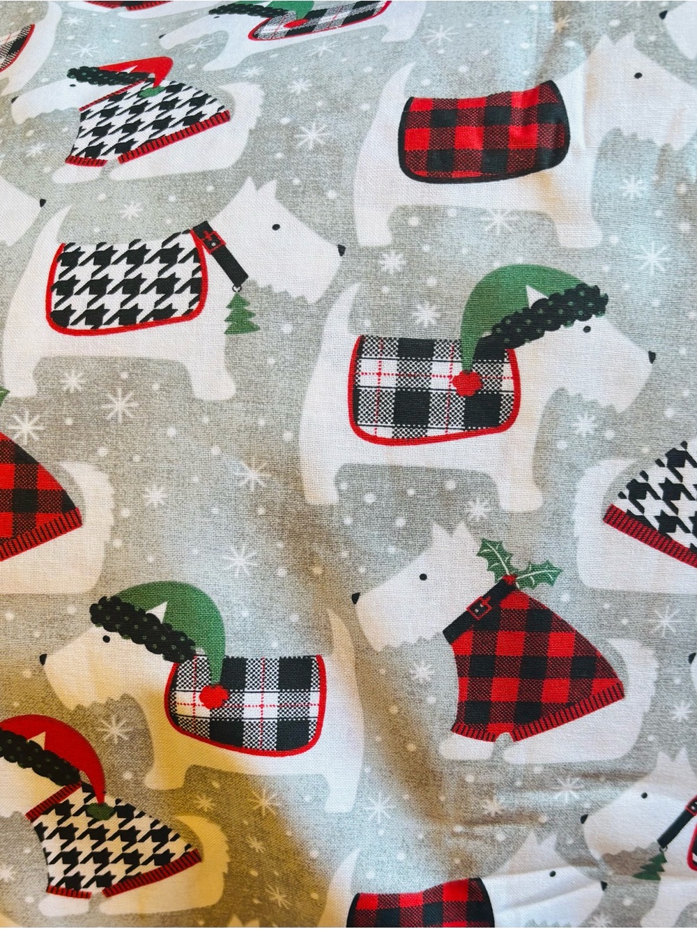 Christmas Scottie Dog Cotton Fabric Perfect for Your Fur Baby by Joanns 36”x44”